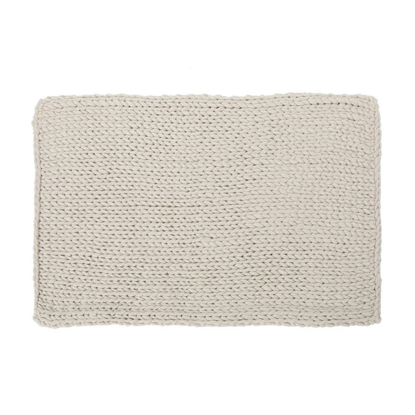 Moon Throw Blanket, 60 Inch Knitted Braid Design, Ivory White Acrylic -BM327711