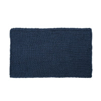Moon Throw Blanket, 60 Inch Knitted Braid Design, Navy Blue Acrylic -BM327712