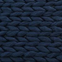 Moon Throw Blanket, 60 Inch Knitted Braid Design, Navy Blue Acrylic -BM327712