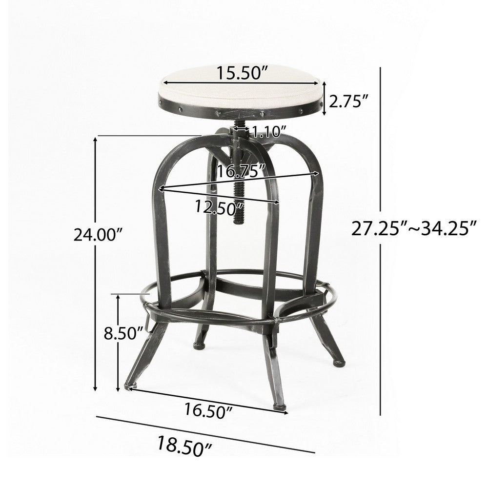 Adjustable Counter Bar Stool, 27-34 Inch, Retro Natural Brown Wood -BM327720