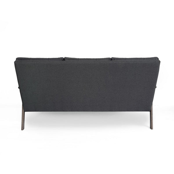 Sofa, 66 Inch, Button Tufted Design Dark Gray Fabric, Birch Wood -BM327727
