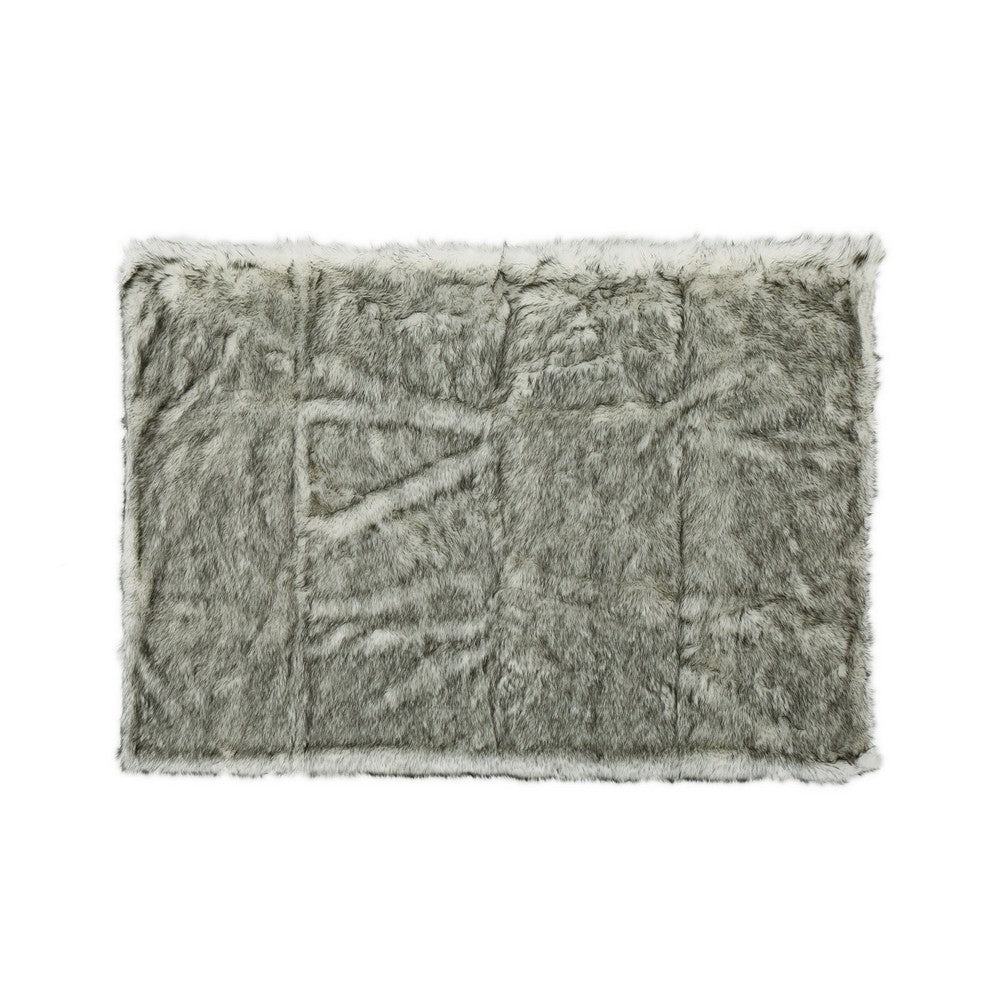 Throw Blanket, 50 x 60 Soft Faux Fur Design, Heather Gray Finish -BM327729
