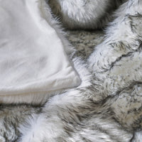 Throw Blanket, 50 x 60 Soft Faux Fur Design, Heather Gray Finish -BM327729