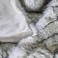 Throw Blanket, 50 x 60 Soft Faux Fur Design, Heather Gray Finish -BM327729