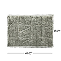 Throw Blanket, 50 x 60 Soft Faux Fur Design, Heather Gray Finish -BM327729
