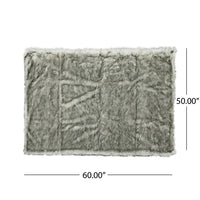 Throw Blanket, 50 x 60 Soft Faux Fur Design, Heather Gray Finish -BM327729