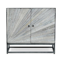 Sideboard Cabinet, 34 Inch, Modern 2 Door Cabinet, Gray Mango Wood -BM327730