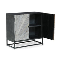 Sideboard Cabinet, 34 Inch, Modern 2 Door Cabinet, Gray Mango Wood -BM327730