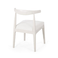 Hima Side Dining Chair Set of 2, Armless, Rubberwood, White Fabric -BM327738