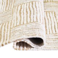 Aden 5 x 7 Medium Area Rug, Handwoven Basket Weave, Beige Polyester -BM327743