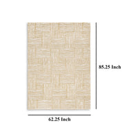 Aden 5 x 7 Medium Area Rug, Handwoven Basket Weave, Beige Polyester -BM327743
