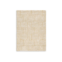 Aden 5 x 7 Medium Area Rug, Handwoven Basket Weave, Beige Polyester -BM327743