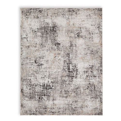Shawn 8 x 10 Large Area Rug, Black Gray Machine Woven Abstract Pattern