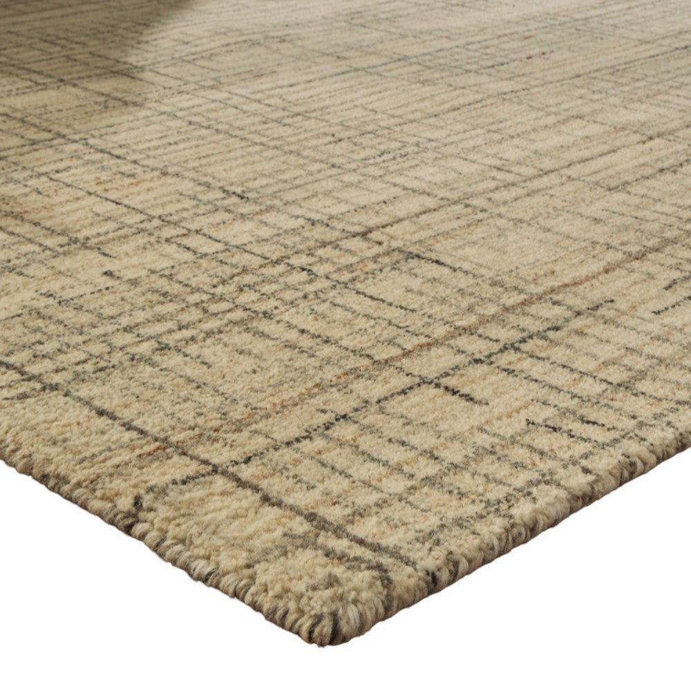 Stena 5 x 7 Inch Medium Area Rug, Abstract Pattern, Ivory Gray Tan -BM327751