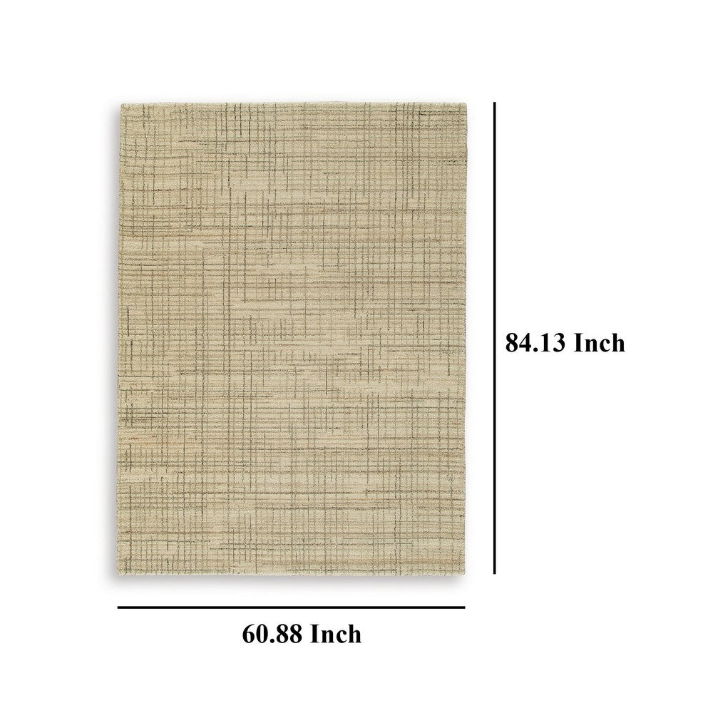 Stena 5 x 7 Inch Medium Area Rug, Abstract Pattern, Ivory Gray Tan -BM327751