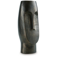Vase, Abstract Decorative Figurine of a Head, 13 Inch Bronze Aluminum -BM327763