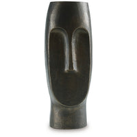 Vase, Abstract Decorative Figurine of a Head, 13 Inch Bronze Aluminum -BM327763
