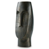 Vase, Abstract Decorative Figurine of a Head, 13 Inch Bronze Aluminum -BM327763