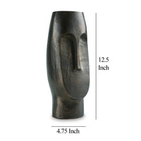 Vase, Abstract Decorative Figurine of a Head, 13 Inch Bronze Aluminum -BM327763