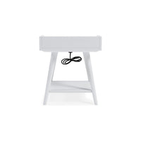 Arid Accent Table, 22 Inch, Gallery Rail Tray Top, White Wood -BM327779