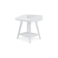Arid Accent Table, 22 Inch, Gallery Rail Tray Top, White Wood -BM327779