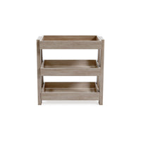 Arid Accent Table, 3 Storage Tray Shelves, 26 Inch, Brown Solid Wood -BM327780