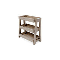 Arid Accent Table, 3 Storage Tray Shelves, 26 Inch, Brown Solid Wood -BM327780
