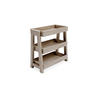 Arid Accent Table, 3 Storage Tray Shelves, 26 Inch, Brown Solid Wood