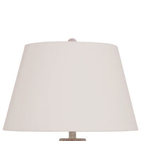 Rey Table Lamp, Empire Fabric Shade, 27 Inch Ivory Pot Metal Base -BM327807