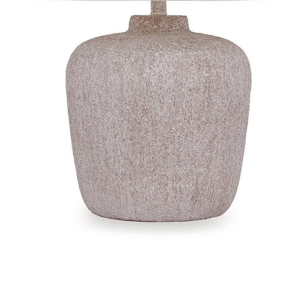 Rey Table Lamp, Empire Fabric Shade, 27 Inch Ivory Pot Metal Base -BM327807