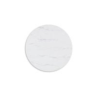 Dae 3pc Coffee and End Table Set, Round White Faux Marble, Black -BM327824