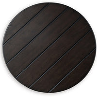 Liu Side End Table w Bottom Shelf, 26 Inch Round Cherry Brown Plank -BM327847