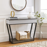 36 Inch Seme Console Table, Wireless Charging, Built in Speakers, Gray -BM327900