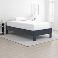 Cian Twin Size Platform Bed, Shaker Style Design, Navy Blue Wood Frame -BM327902