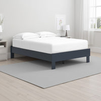 Cian Full Size Platform Bed, Shaker Style Design, Navy Blue Wood Frame -BM327903