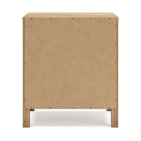 Maci Nightstand, 2 Drawers, Light Natural Brown Wood Finish, 24 Inch -BM327911