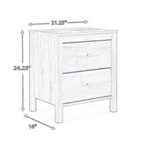 Maci Nightstand, 2 Drawers, Light Natural Brown Wood Finish, 24 Inch -BM327911
