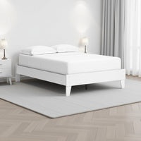 Kally Full Platform Bed, Matte White Wood, Low Profile Tapered Legs -BM327913