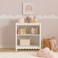 Kally Standing Bookcase, 3 Open Shelves, Matte White Wood, 41 Inch -BM327916