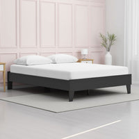 Alli Queen Size Platform Bed, Matte Black Wood Frame with Laminate -BM327922