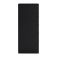 Finny Tall Dresser Chest, 5 Drawer, Matte Black, Silver Metal, 46 Inch -BM327944