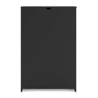 Finny Tall Dresser Chest, 5 Drawer, Matte Black, Silver Metal, 46 Inch -BM327944