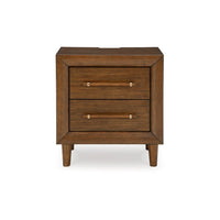Jeyn Nightstand, 2 Drawers, Traditional Dark Brown Solid Hardwood -BM327968