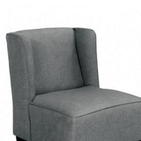 Carie Kids Chair with Wingback and Welt Trim, Solid Wood, Gray Fabric -BM328006
