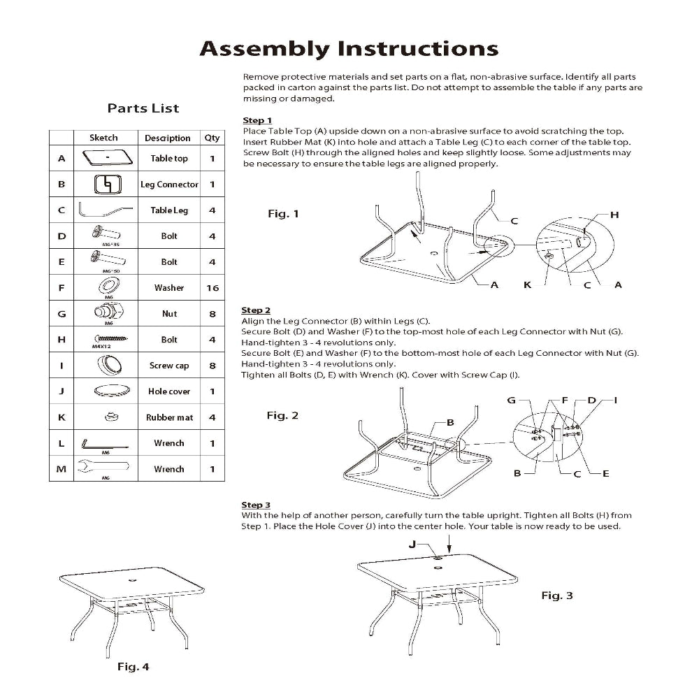 Ainy 6pc Patio Dining Table Set, 4 Folding Chairs and Umbrella, Beige -BM328010