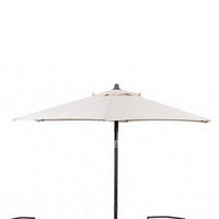 Ainy 6pc Patio Dining Table Set, 4 Folding Chairs and Umbrella, Beige -BM328010