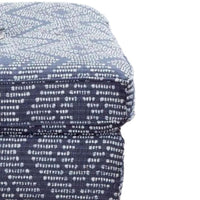 Wicky Ottoman, Classic Blue Patterned Fabric, Solid Wood, 37 Inch -BM328046