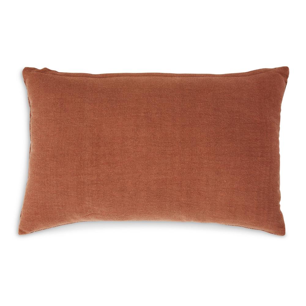 Ako 14 x 20 Lumbar Accent Throw Pillow, Spice Orange Cotton Stripe -BM328064