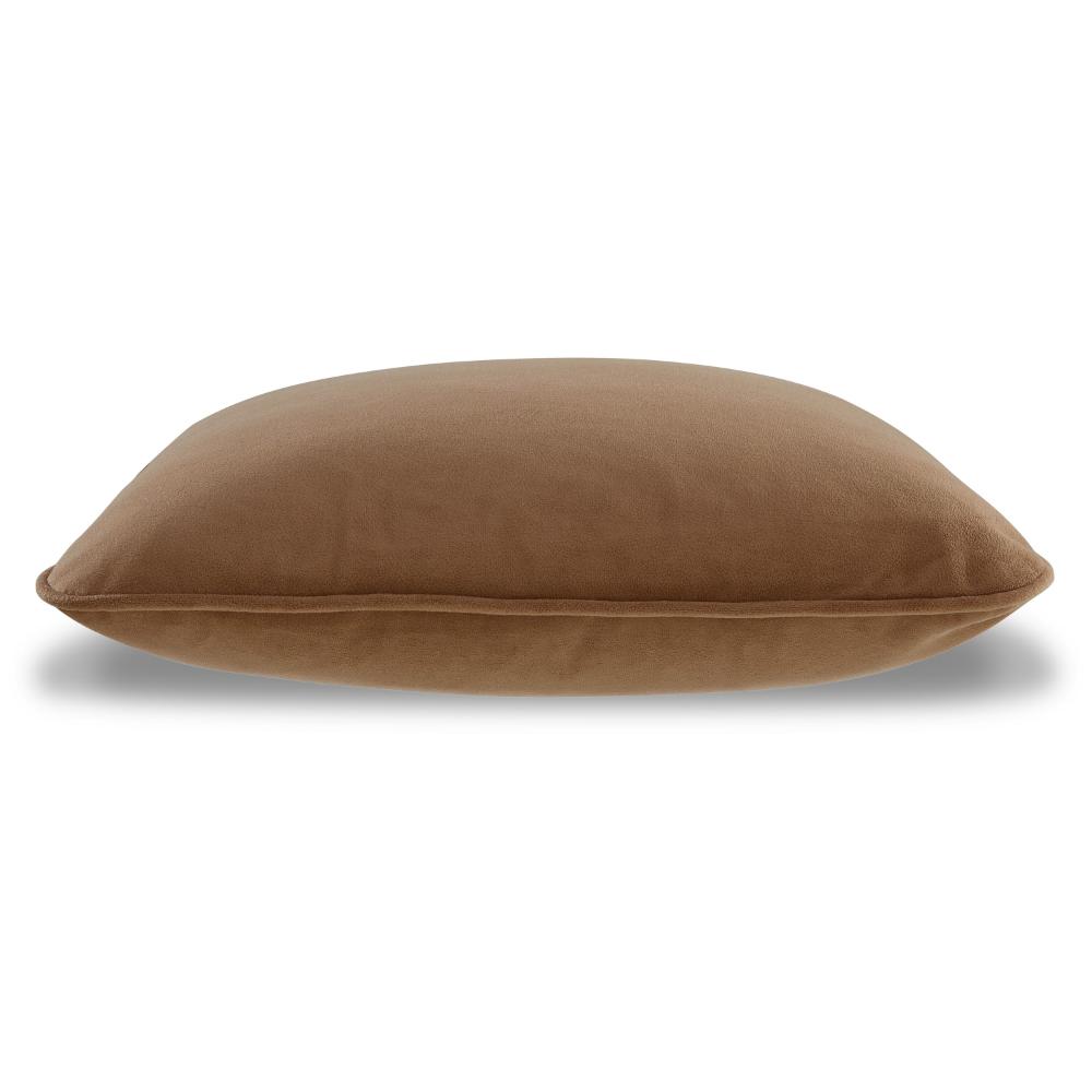Wali Square Accent Throw Pillow, 20 Inch, Feather Fill Brown Polyester -BM328066