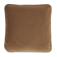 Wali Square Accent Throw Pillow, 20 Inch, Feather Fill Brown Polyester -BM328066